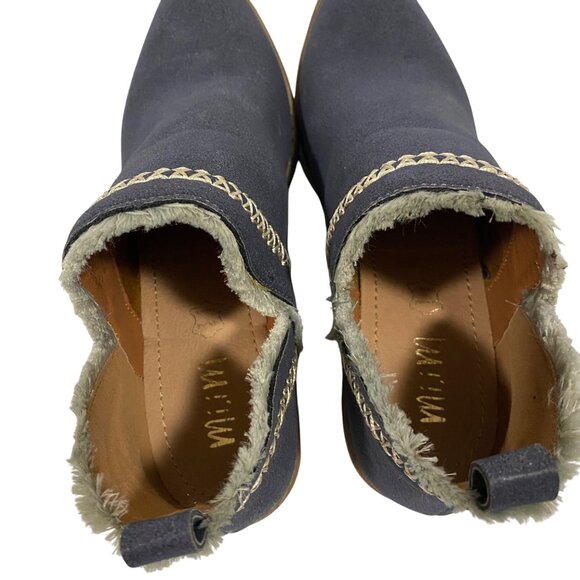 Mi.im Bethany Blue Gray Leather Ankle Booties‎ NWOB Size 7 - Picture 6 of 9
